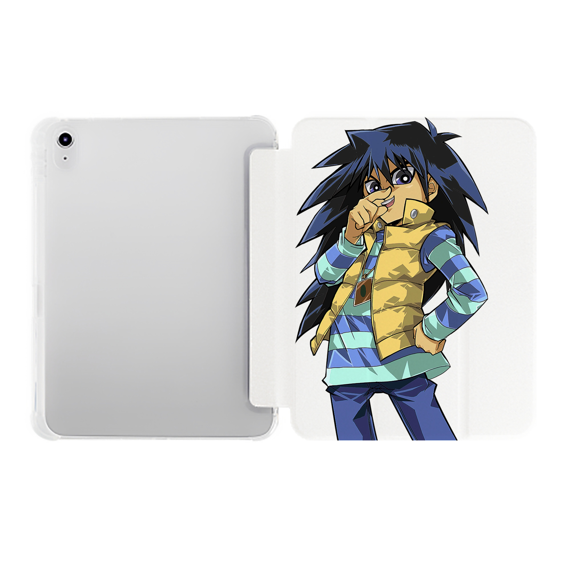 （画像用） 遊☆戯☆王 Yu-Gi-Oh! IPad ケース ペン収納付き 三つ折りスタンド PUレザー×シリコン 対応機種9.5/10.5/10.9インチ